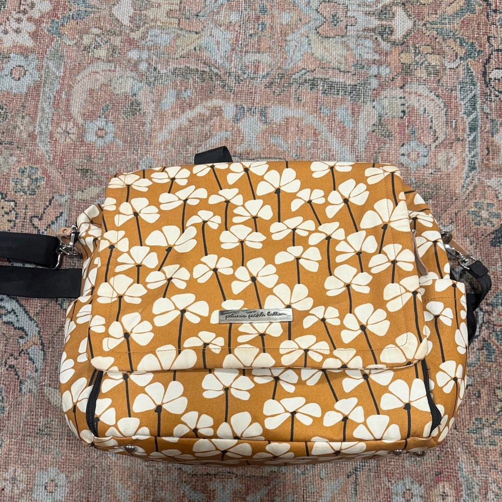 Petunia Pickle Bottom Tan Floral Baby Bag